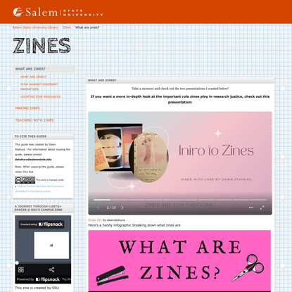 Research Guides: Zines: What are zines?