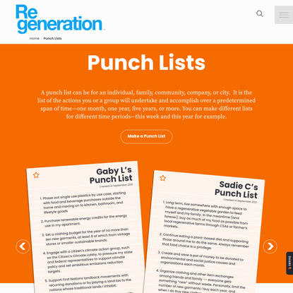 Punch Lists | Project Regeneration