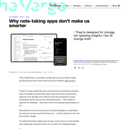 Why note-taking apps don’t make us smarter