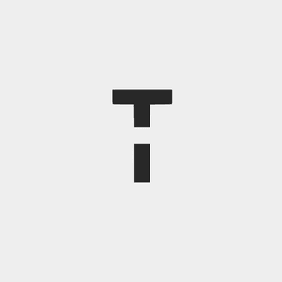 Logo Typolitic , a T with a missing part in the middle of the vertical stroke, equivalent to the width of the lines of the letter. 
Grey background.