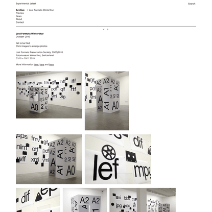 Experimental Jetset - Lost Formats Winterthur