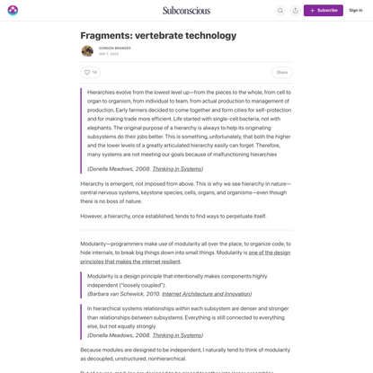Fragments: vertebrate technology