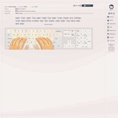 keybr.com - Typing lessons