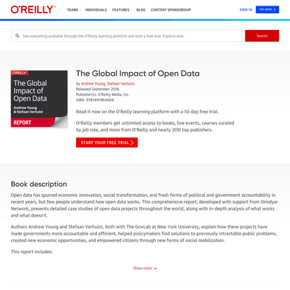 The Global Impact of Open Data [Book]