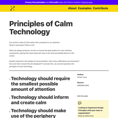 Principles of Calm Technology