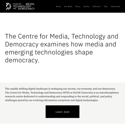 Centre for Media, Technology and Democracy