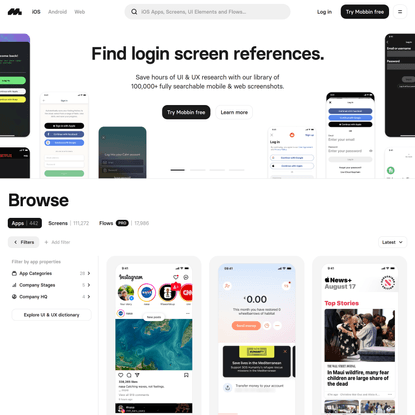 Browse iOS Apps | Mobbin - The world’s largest mobile &amp; web app design reference library