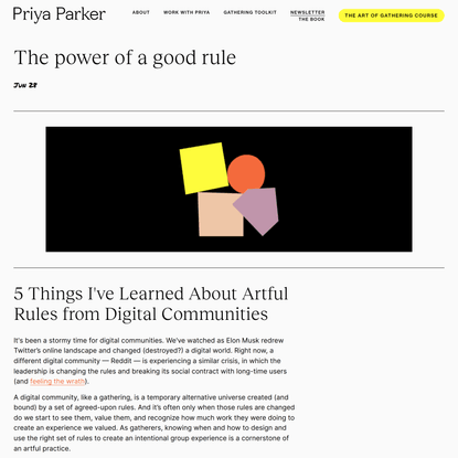 The power of a good rule — Priya Parker