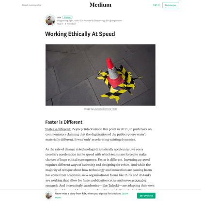 Working Ethically At Speed - Alix - Medium