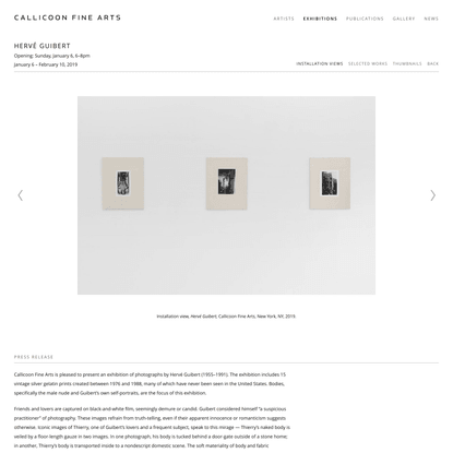 Hervé Guibert - Exhibitions - Callicoon Fine Arts