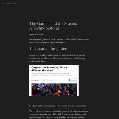 The Garden and the Stream: A Technopastoral