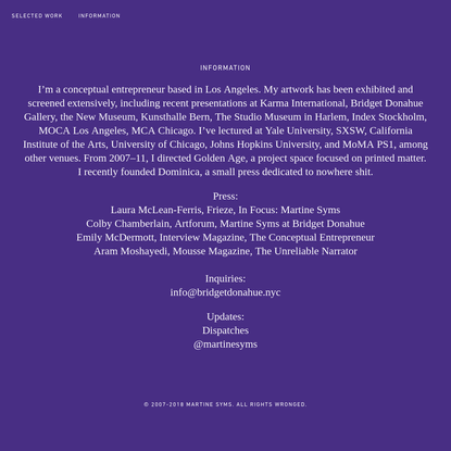 Information - Martine Syms