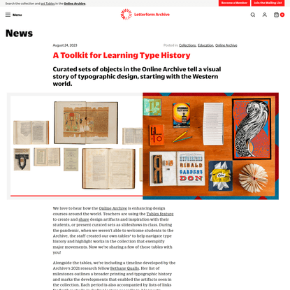 A Toolkit for Learning Type History - Letterform Archive