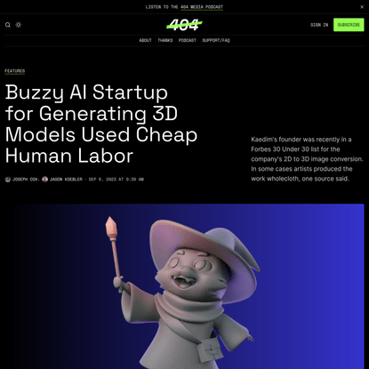 Buzzy AI Startup for Generating 3D Models Used Cheap Human Labor