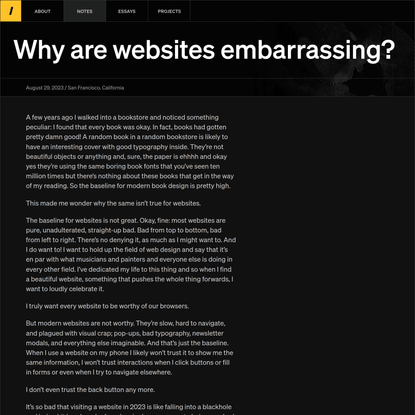 Why are websites embarrassing?