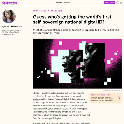 Guess who’s getting the world’s first self-sovereign national digital ID?