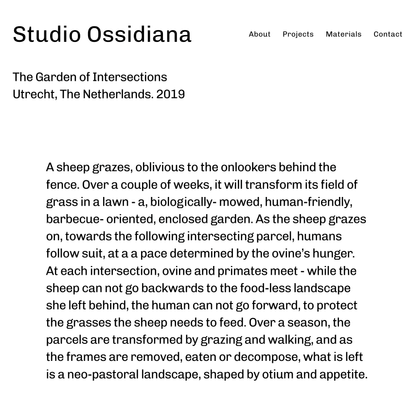 The Garden of Intersections — Studio Ossidiana