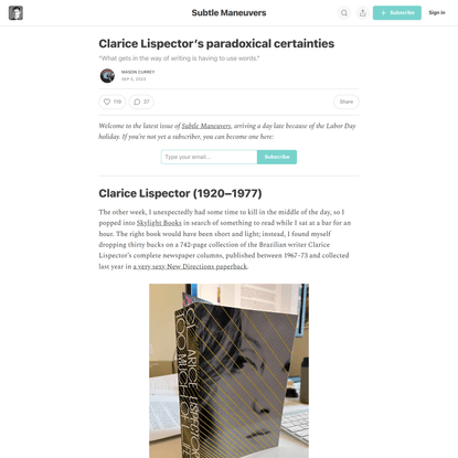 Clarice Lispector’s paradoxical certainties