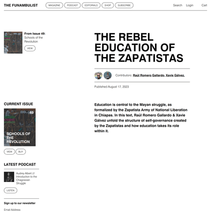 The Rebel Education of the Zapatistas - THE FUNAMBULIST MAGAZINE