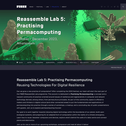 Reassemble Lab 5: Practising Permacomputing - FIBER