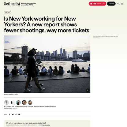 Is New York working for New Yorkers? A new report shows fewer shootings, way more tickets