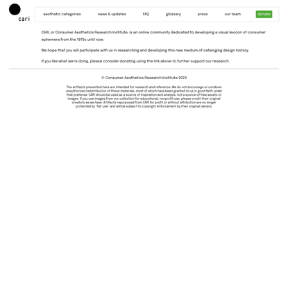CARI | the Consumer Aesthetics Research Institute