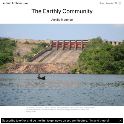 Coloniality of Infrastructure - Achille Mbembe - The Earthly Community