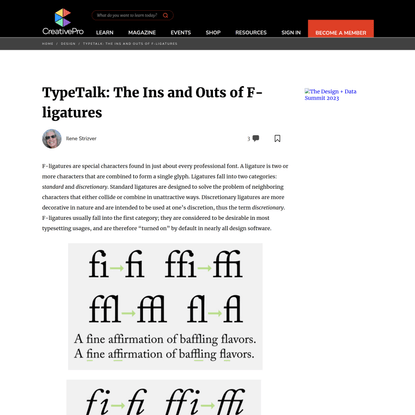 TypeTalk: The Ins and Outs of F-ligatures | CreativePro Network