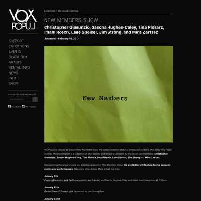 Vox Populi &gt; New Members Show