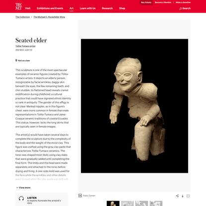 Tolita-Tumaco artist | Seated elder | The Metropolitan Museum of Art