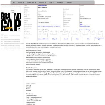 Library Genesis: Marty Neumeier - The Brand Gap