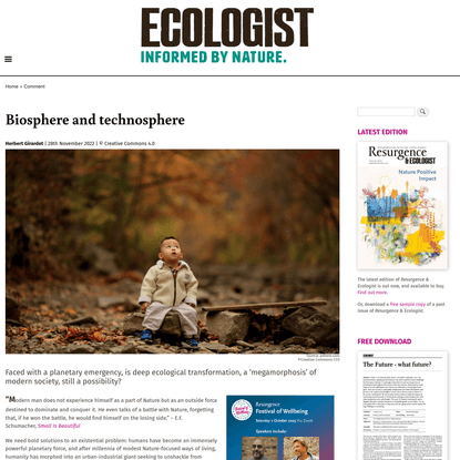 Biosphere and technosphere