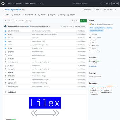 GitHub - mishamyrt/Lilex: 🤘Open source programming font