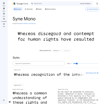 Syne Mono - Google Fonts