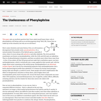 The Uselessness of Phenylephrine