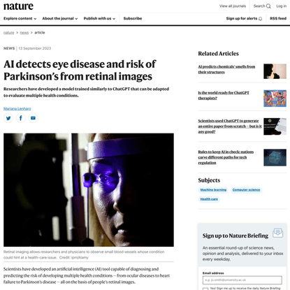 AI detects eye disease and risk of Parkinson’s from retinal images