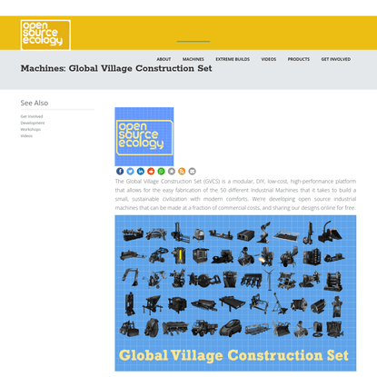 Machines: Global Village Construction Set | Open Source Ecology