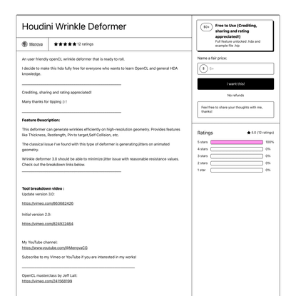 Houdini Wrinkle Deformer