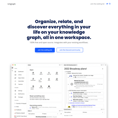 Unigraph - organize, relate, and discover everything in your life on your knowledge graph, all in one workspace.