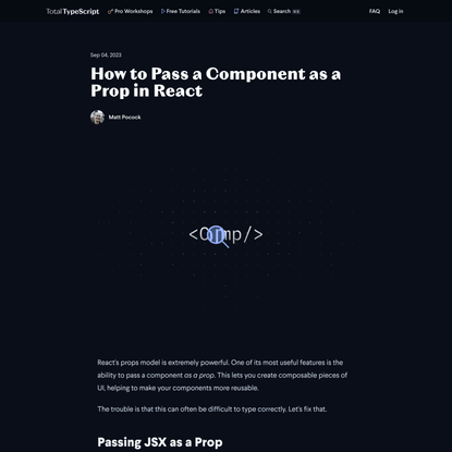 How to Pass a Component as a Prop in React