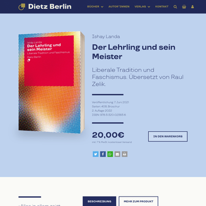Der Lehrling und sein Meister - Karl Dietz Verlag Berlin