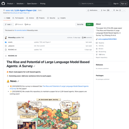 GitHub - eses-lab/LLM-Agent-Paper-List: The paper list of the 86-page paper “The Rise and Potential of Large Language Model ...