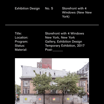 Exhibition Design, No. 5, Storefront with 4 Windows (New New York)