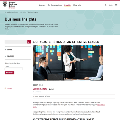 6 Characteristics of an Effective Leader | HBS Online
