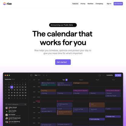 Rise – The calendar that works for you