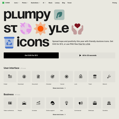 Plumpy icons for your design projects · Icons8