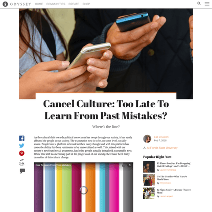 Cancel Culture: Too Late To Learn From Past Mistakes?