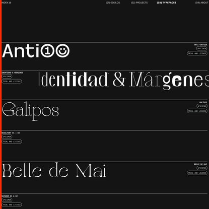 Typefaces – 60KILOS