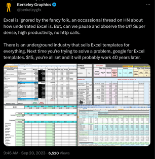 Excel is ignored by the fancy folk