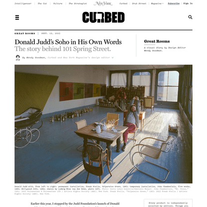 Donald Judd’s Soho In His Own Words